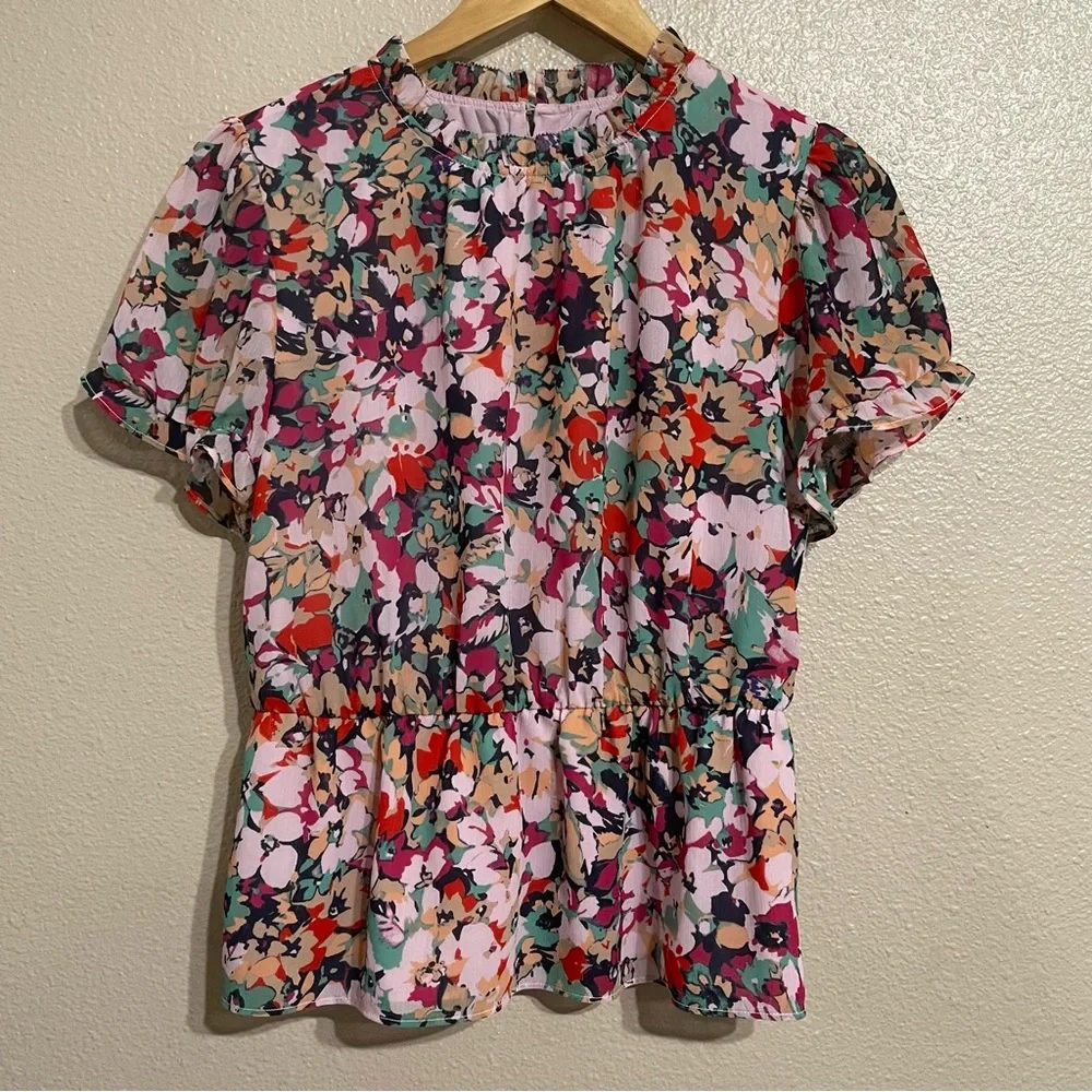J.Crew Crinkle Cyrano Floral Top‎